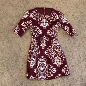 half sleeve dress w sheer back